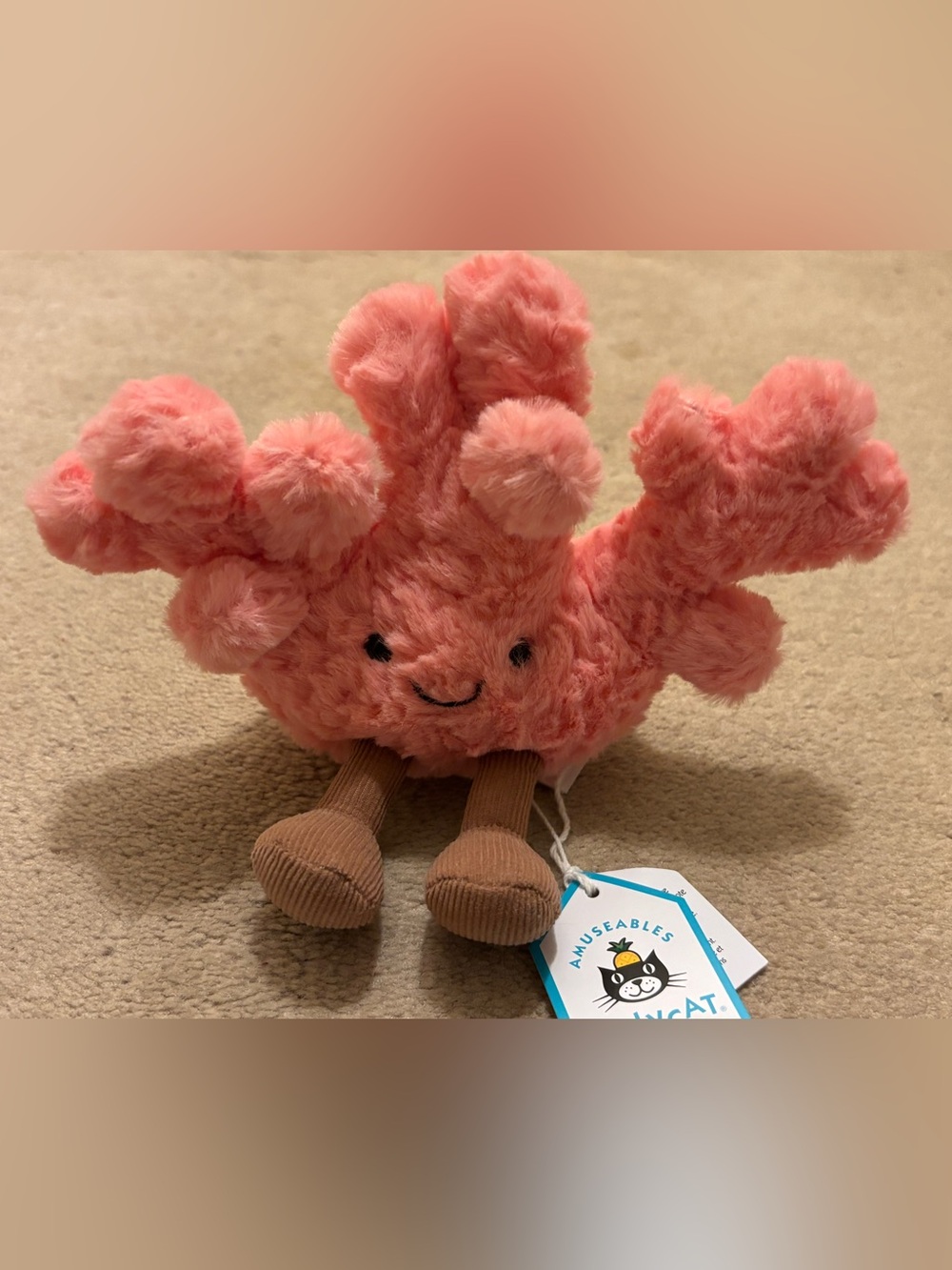Jellycat Pink Coral Plush Stuffed Animal 100% Authentic BNWT